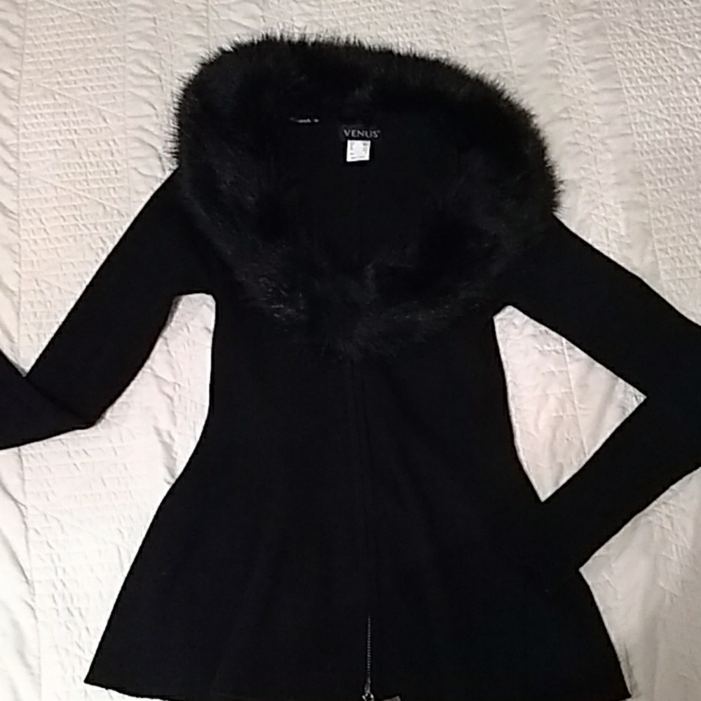 Black Zip-Up Sweater